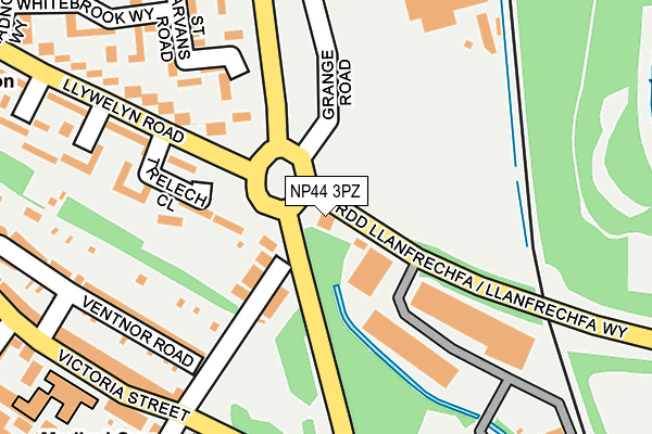 NP44 3PZ map - OS OpenMap – Local (Ordnance Survey)