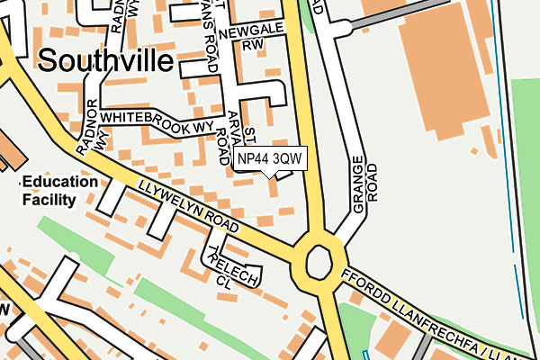 NP44 3QW map - OS OpenMap – Local (Ordnance Survey)