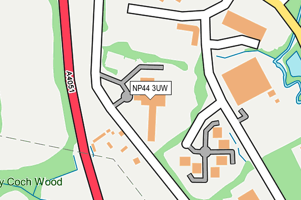 NP44 3UW map - OS OpenMap – Local (Ordnance Survey)