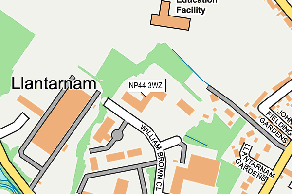 NP44 3WZ map - OS OpenMap – Local (Ordnance Survey)