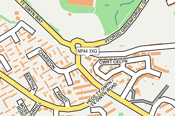 NP44 3XQ map - OS OpenMap – Local (Ordnance Survey)