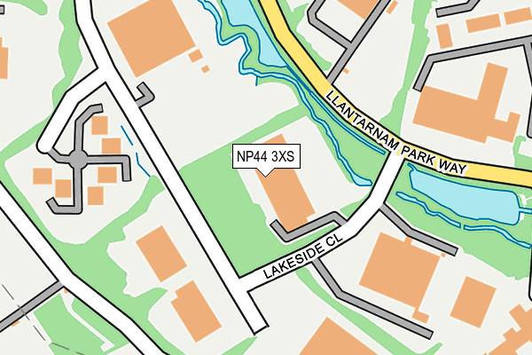 NP44 3XS map - OS OpenMap – Local (Ordnance Survey)