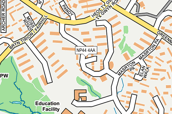 NP44 4AA map - OS OpenMap – Local (Ordnance Survey)