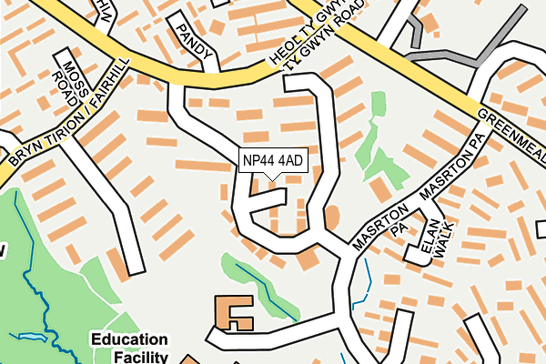NP44 4AD map - OS OpenMap – Local (Ordnance Survey)