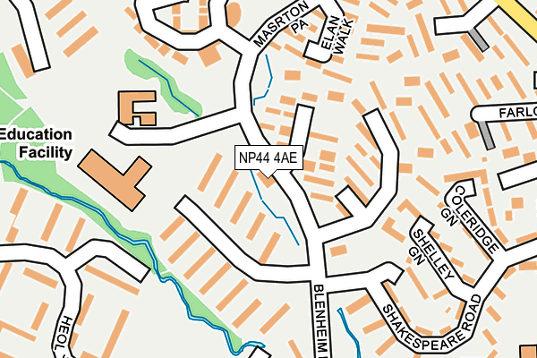 NP44 4AE map - OS OpenMap – Local (Ordnance Survey)