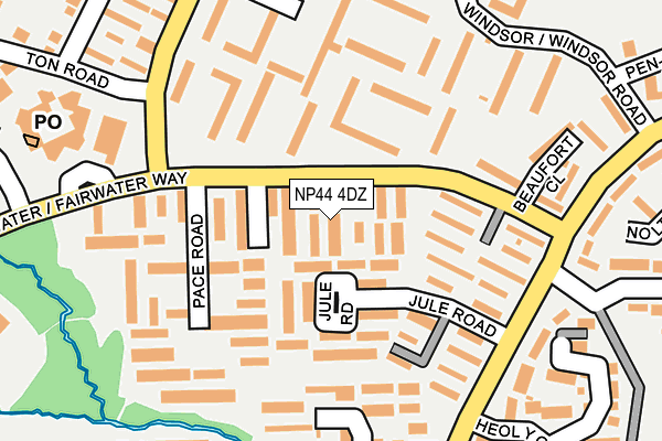 NP44 4DZ map - OS OpenMap – Local (Ordnance Survey)