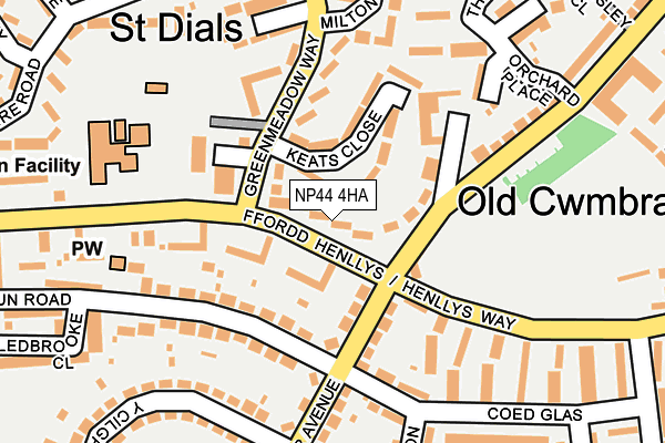 NP44 4HA map - OS OpenMap – Local (Ordnance Survey)