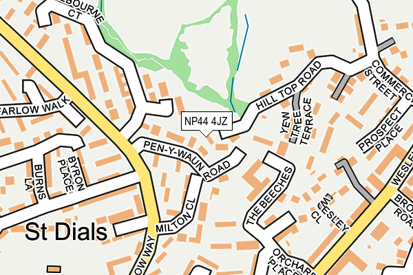 NP44 4JZ map - OS OpenMap – Local (Ordnance Survey)