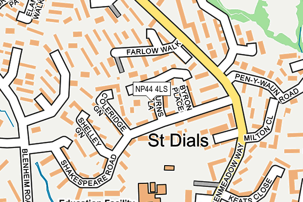 NP44 4LS map - OS OpenMap – Local (Ordnance Survey)