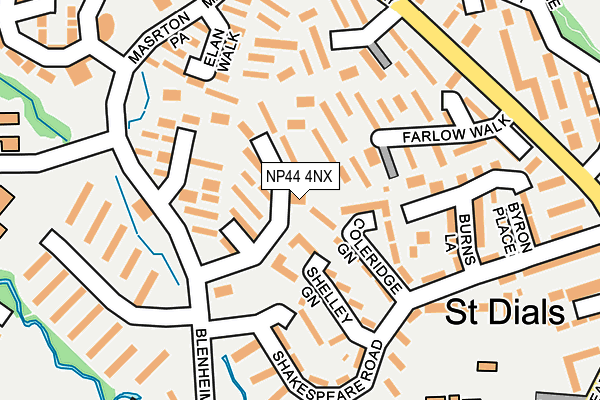 NP44 4NX map - OS OpenMap – Local (Ordnance Survey)