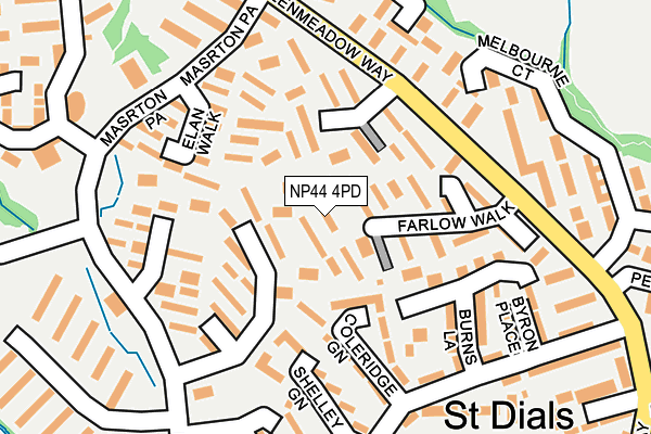 NP44 4PD map - OS OpenMap – Local (Ordnance Survey)