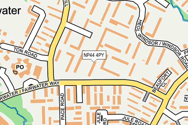 NP44 4PY map - OS OpenMap – Local (Ordnance Survey)