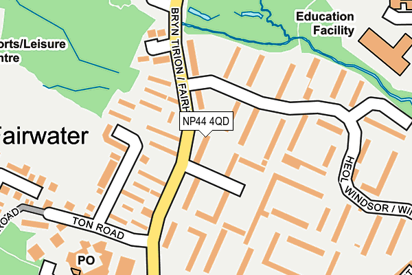 NP44 4QD map - OS OpenMap – Local (Ordnance Survey)
