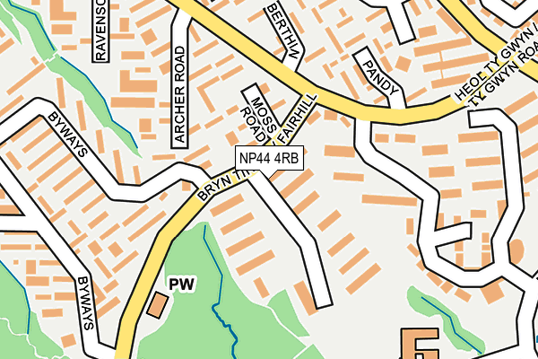 NP44 4RB map - OS OpenMap – Local (Ordnance Survey)
