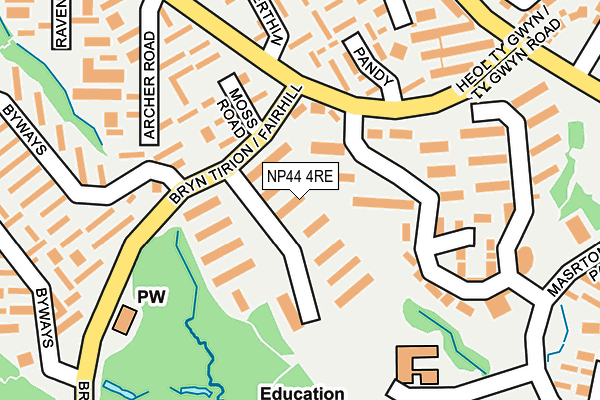 NP44 4RE map - OS OpenMap – Local (Ordnance Survey)