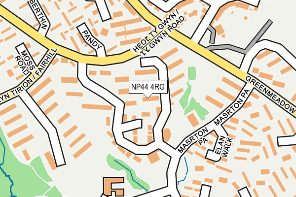 NP44 4RG map - OS OpenMap – Local (Ordnance Survey)