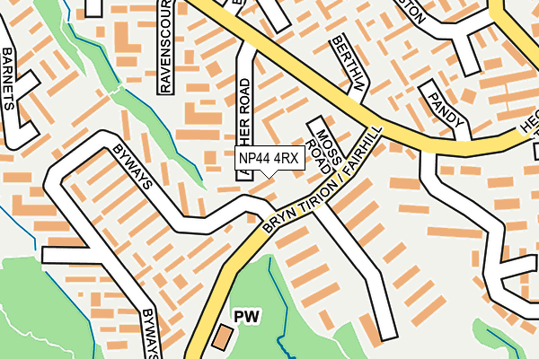 NP44 4RX map - OS OpenMap – Local (Ordnance Survey)