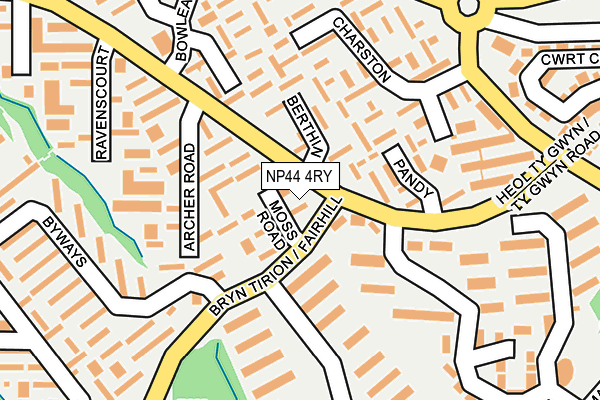 NP44 4RY map - OS OpenMap – Local (Ordnance Survey)