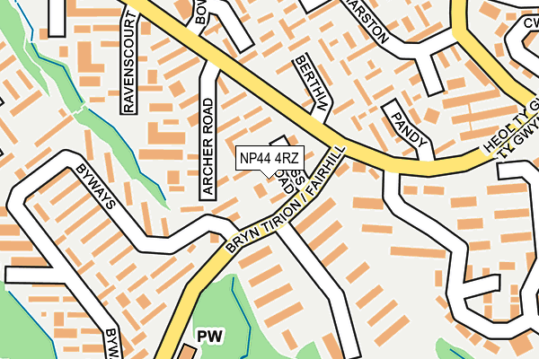 NP44 4RZ map - OS OpenMap – Local (Ordnance Survey)