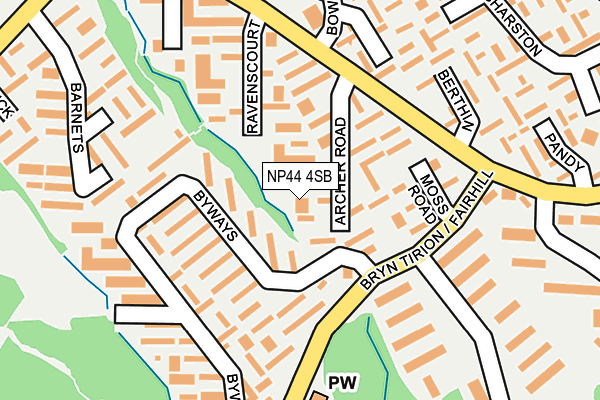 NP44 4SB map - OS OpenMap – Local (Ordnance Survey)