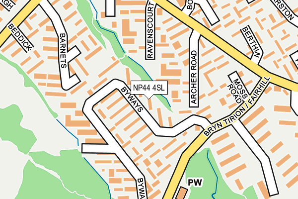 NP44 4SL map - OS OpenMap – Local (Ordnance Survey)