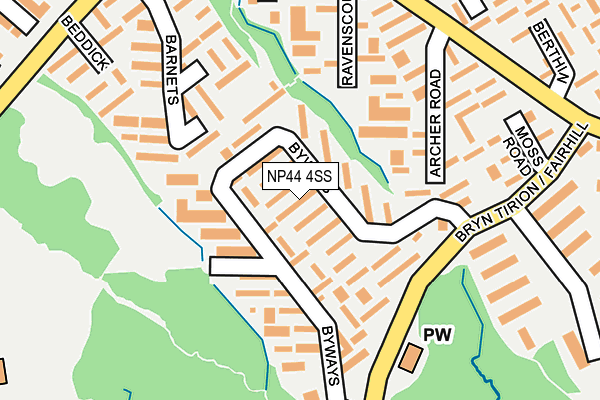 NP44 4SS map - OS OpenMap – Local (Ordnance Survey)