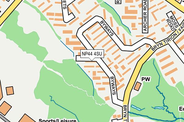 NP44 4SU map - OS OpenMap – Local (Ordnance Survey)