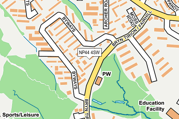 NP44 4SW map - OS OpenMap – Local (Ordnance Survey)