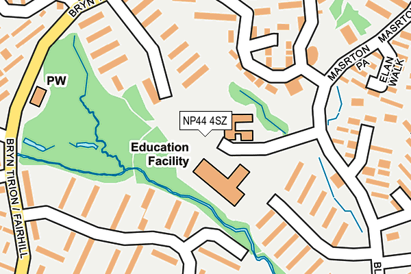 NP44 4SZ map - OS OpenMap – Local (Ordnance Survey)