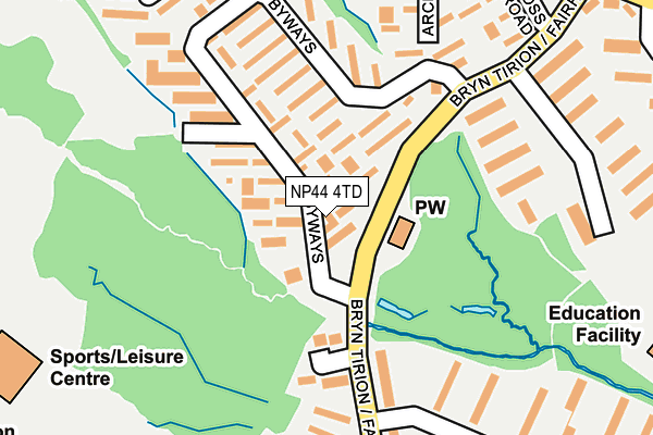 NP44 4TD map - OS OpenMap – Local (Ordnance Survey)