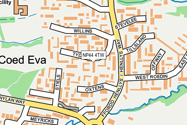 NP44 4TW map - OS OpenMap – Local (Ordnance Survey)