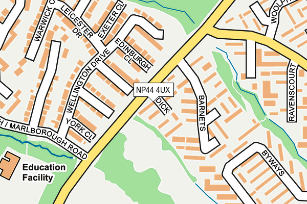 NP44 4UX map - OS OpenMap – Local (Ordnance Survey)