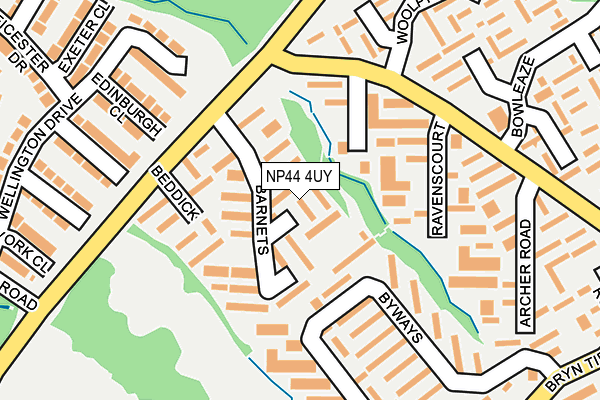 NP44 4UY map - OS OpenMap – Local (Ordnance Survey)