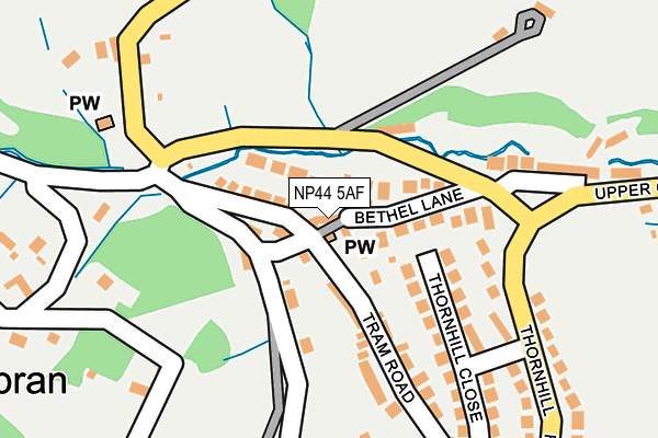 NP44 5AF map - OS OpenMap – Local (Ordnance Survey)