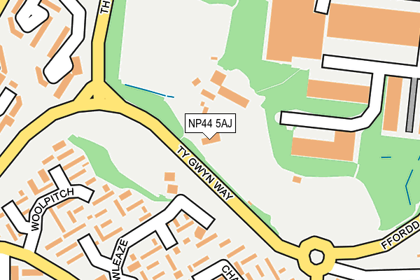 NP44 5AJ map - OS OpenMap – Local (Ordnance Survey)