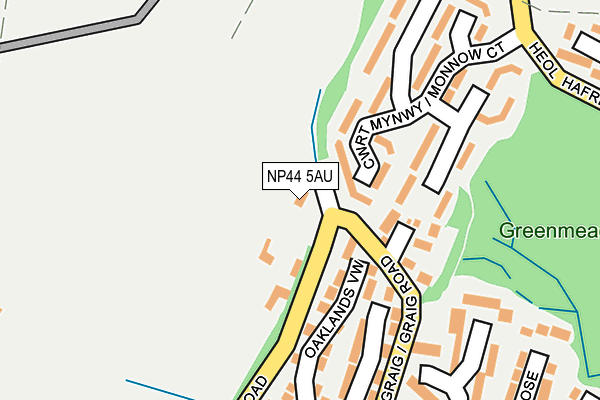 NP44 5AU map - OS OpenMap – Local (Ordnance Survey)