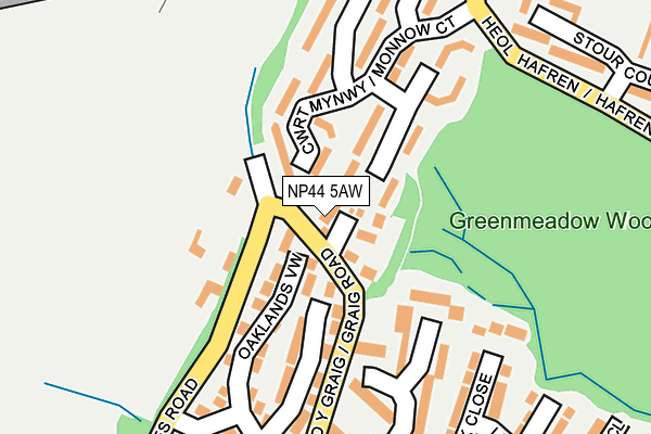 NP44 5AW map - OS OpenMap – Local (Ordnance Survey)