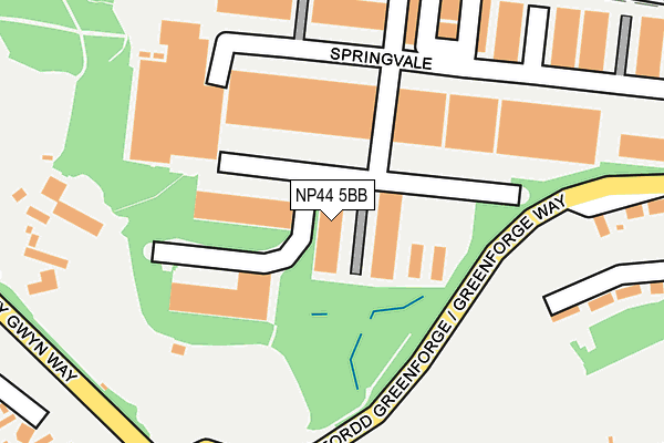 NP44 5BB map - OS OpenMap – Local (Ordnance Survey)