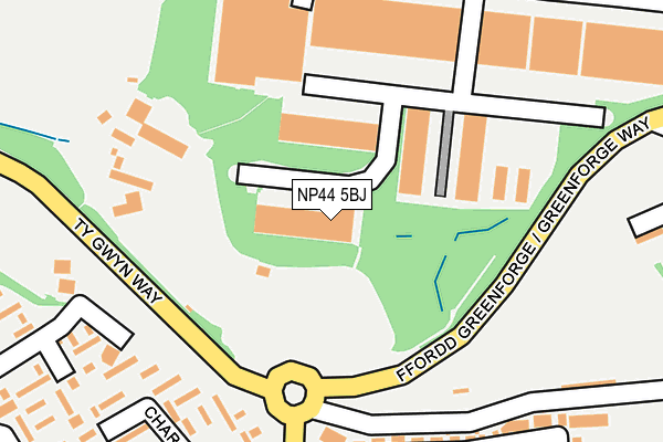 NP44 5BJ map - OS OpenMap – Local (Ordnance Survey)
