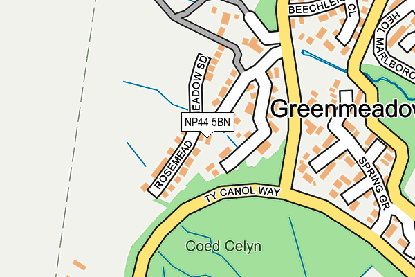 NP44 5BN map - OS OpenMap – Local (Ordnance Survey)