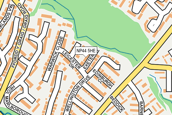 NP44 5HE map - OS OpenMap – Local (Ordnance Survey)