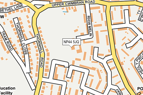 NP44 5JQ map - OS OpenMap – Local (Ordnance Survey)