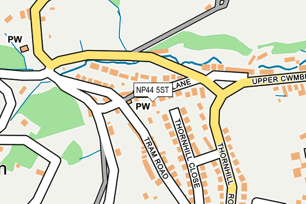 NP44 5ST map - OS OpenMap – Local (Ordnance Survey)