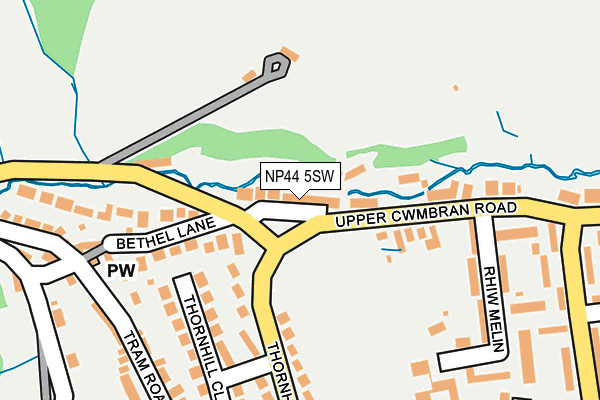 NP44 5SW map - OS OpenMap – Local (Ordnance Survey)