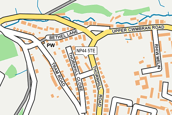 NP44 5TE map - OS OpenMap – Local (Ordnance Survey)