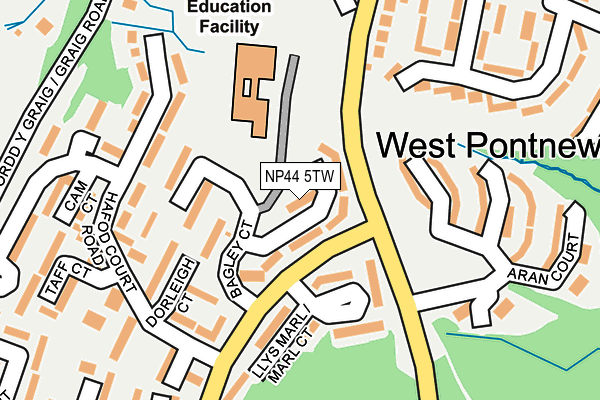 NP44 5TW map - OS OpenMap – Local (Ordnance Survey)
