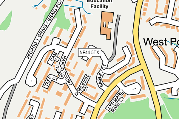 NP44 5TX map - OS OpenMap – Local (Ordnance Survey)