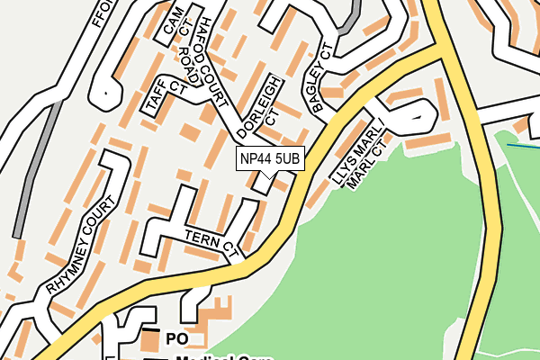 NP44 5UB map - OS OpenMap – Local (Ordnance Survey)