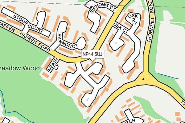 NP44 5UJ map - OS OpenMap – Local (Ordnance Survey)