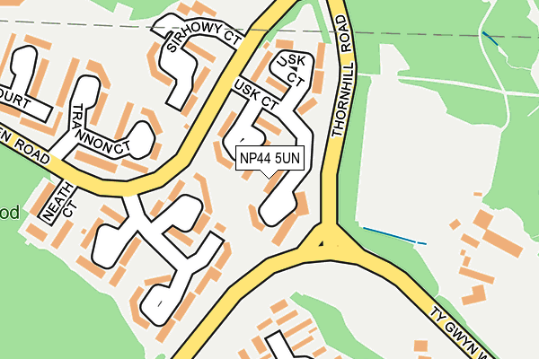NP44 5UN map - OS OpenMap – Local (Ordnance Survey)